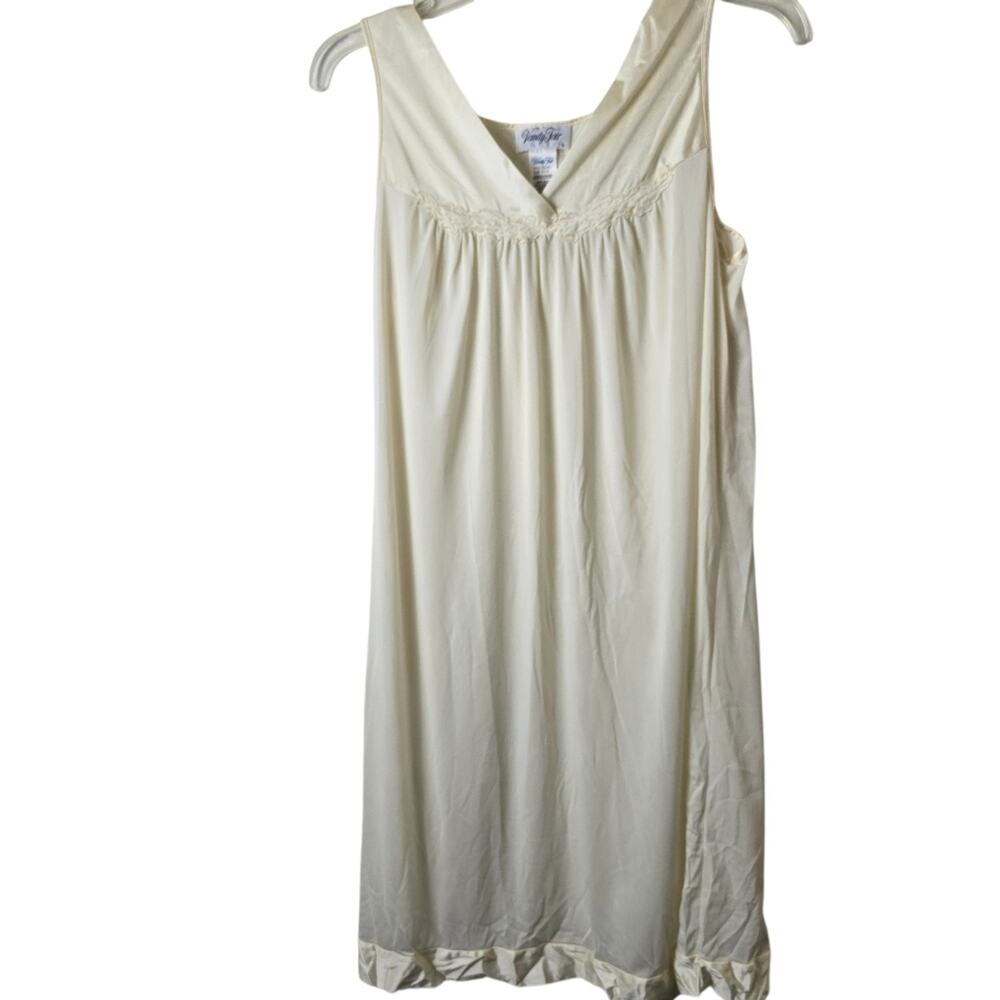Vintage Vanity Fair Cream Slip Dress Nightgown Loungewear Romantic Feminine S - Picture 3 of 10